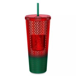 Disney Parks Christmas Starbucks Studded Tumbler Mickey Mouse Straw 2022 NIB